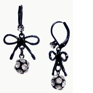 Betsey Johnson Bow & Crystal Earrings